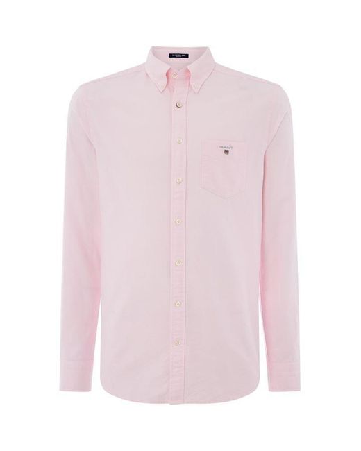 Gant Pink Long Sleeve Oxford Shirt for men