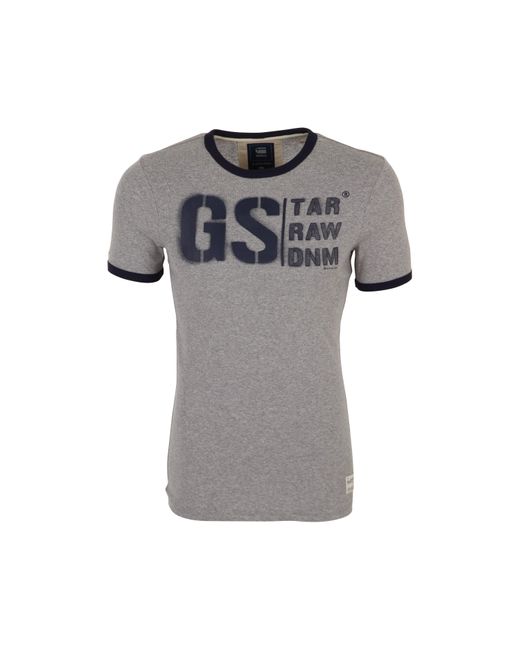 G-Star RAW Gray Burton Art Print T Shirt for men