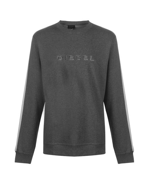 DIESEL Gray Stripe Willy Sweatshirt for men