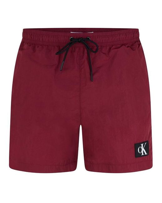 Calvin Klein Red Medium Drawstring Swim Shorts for men