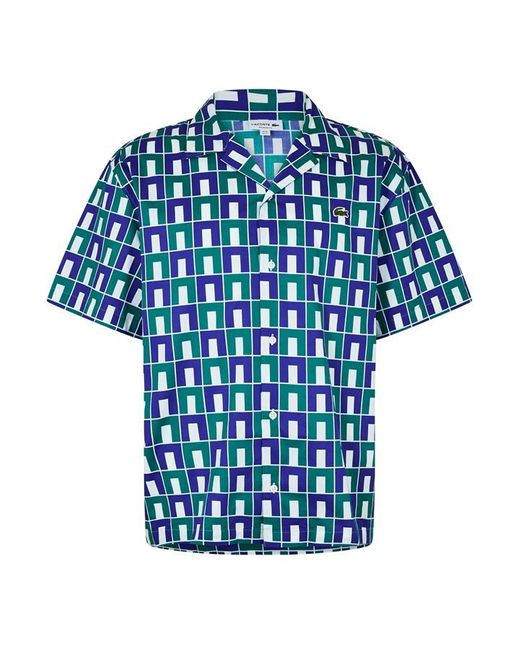 Lacoste Blue Aop Ss Shirt Sn42 for men
