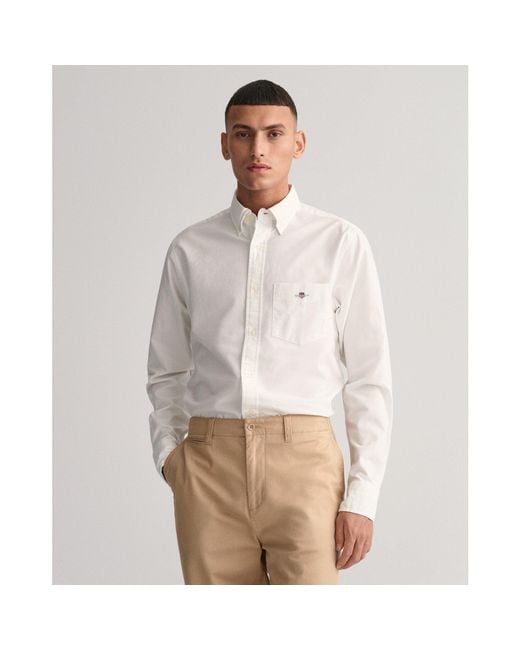 Gant Gray Regular Fit Oxford Shirt for men