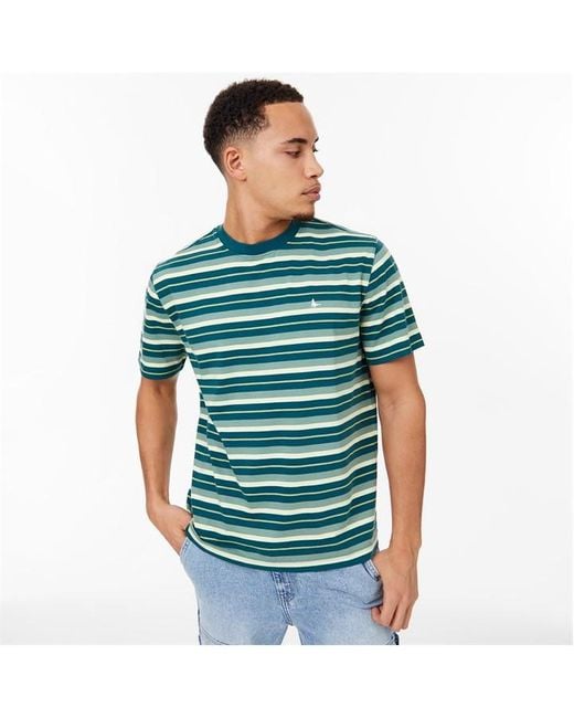 Jack Wills Green Striped T-shirt for men