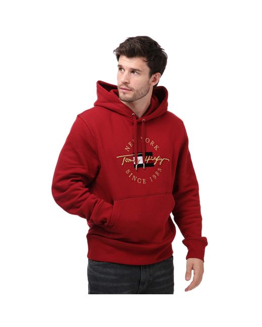 Tommy Hilfiger Seasonal Icon Hoodie in Red for Men Lyst UK