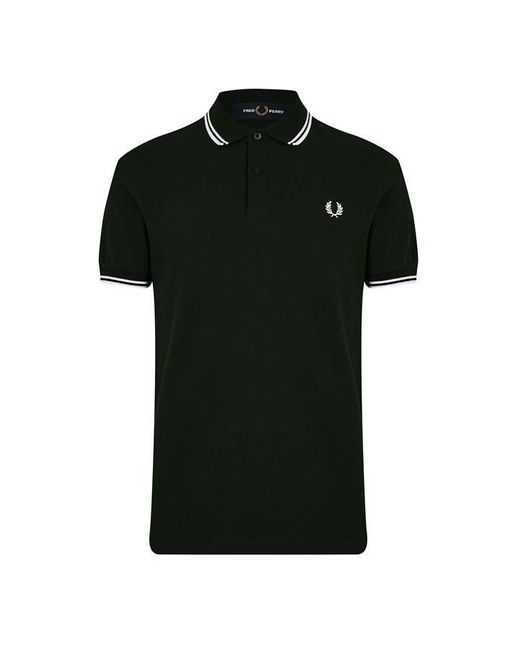 Fred Perry Black Short Sleeve Twin Tipped Polo Shirt for men