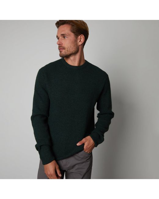 Threadbare Black Crew Neck Ribbed Knitted Jumper for men