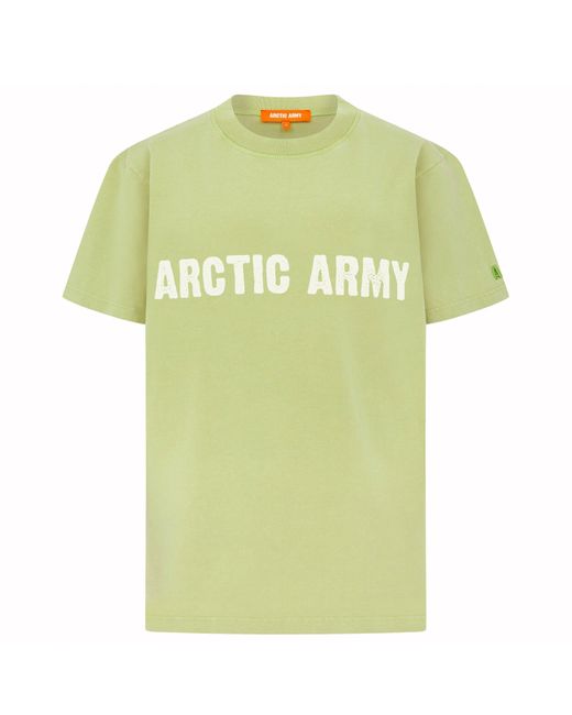 ARCTIC ARMY Green Aa Crew Neck T Shirt for men