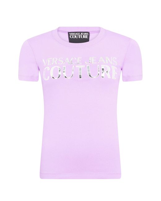 Versace Jeans Couture Purple Basic Foil Logo T Shirt