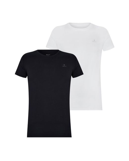 Gant Black 2 Pack Crew Neck T Shirts for men