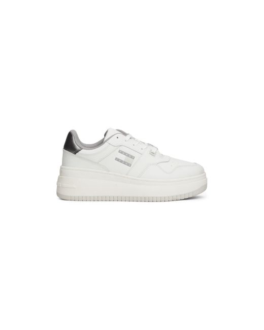 Tommy Hilfiger White Tjw Retro Basket Flatform Metal