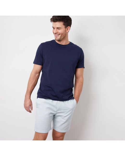 Threadbare Blue Cotton Lyocell Jogger Style Shorts for men