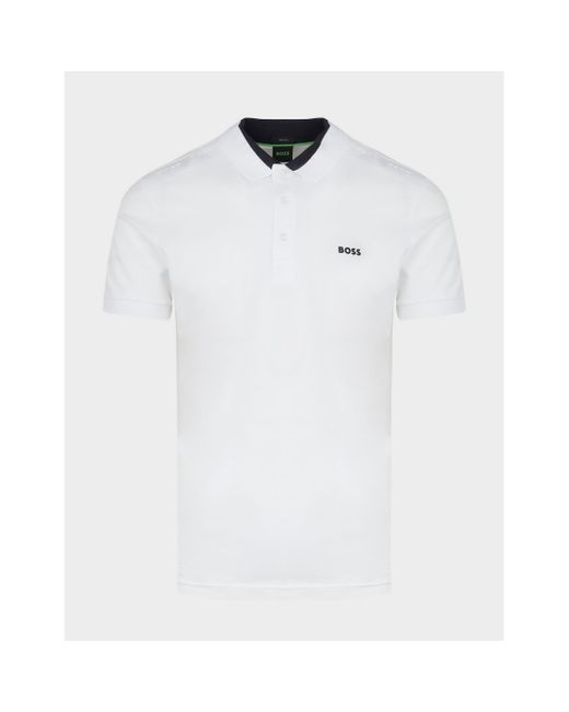 Boss White Hugo Paule Polo Shirt for men