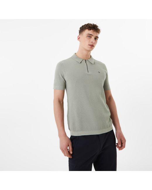 Jack Wills Gray Jw Plain Zip Polo for men