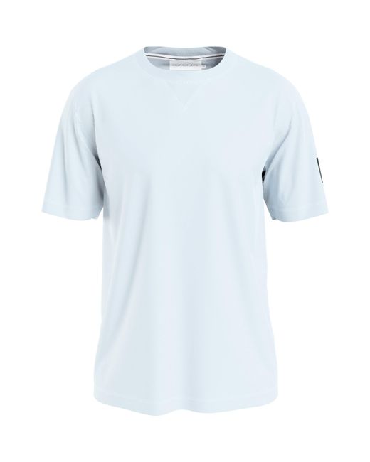 Calvin Klein Blue Monogram Badge T Shirt for men