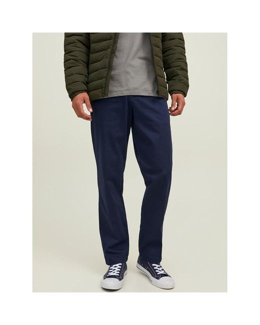 Jack & Jones Blue Loose Fit Chino Trousers for men