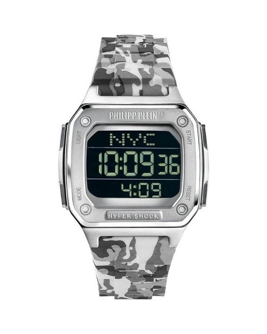 Philipp Plein Metallic $hock Stainless Steel Fashion Digital Quartz Watch