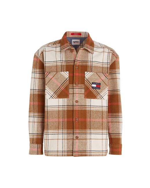 Tommy Hilfiger Brown Tjm Brushed Check Overshirt for men