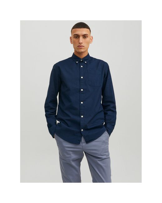 Jack & Jones Blue Oxford Shirt for men