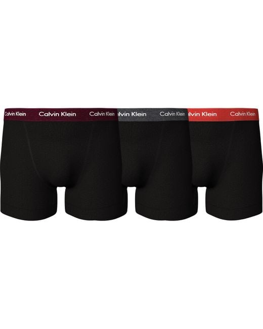 Calvin Klein Black 3 Pack Cotton Stretch Boxer Shorts for men