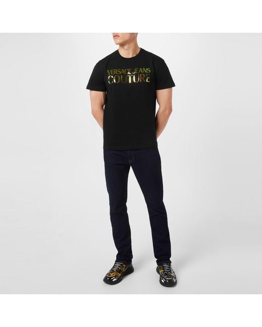 Versace Jeans Couture Black Vjc Logo T Shirt for men