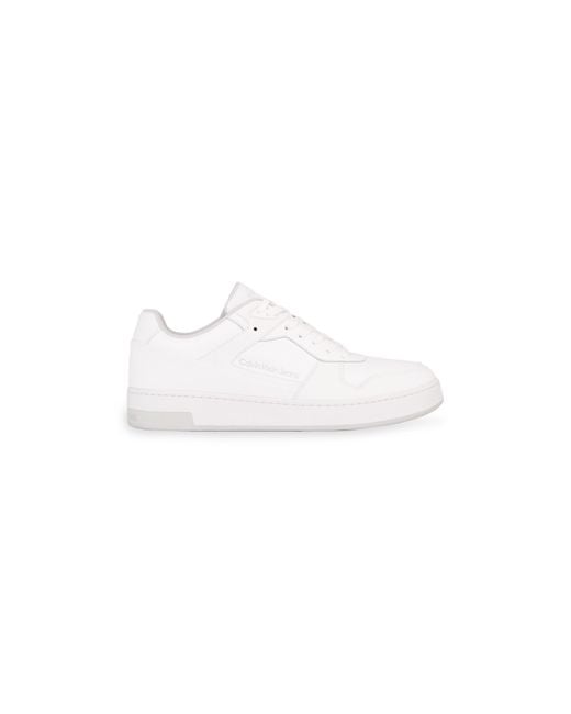 Calvin Klein White Faux Leather Trainers for men