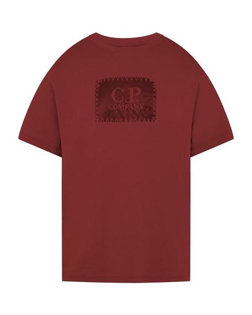 C P Company Red Block Logo T-shirt for men