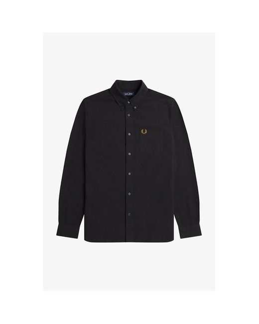 Fred Perry Black Oxford Shirt for men