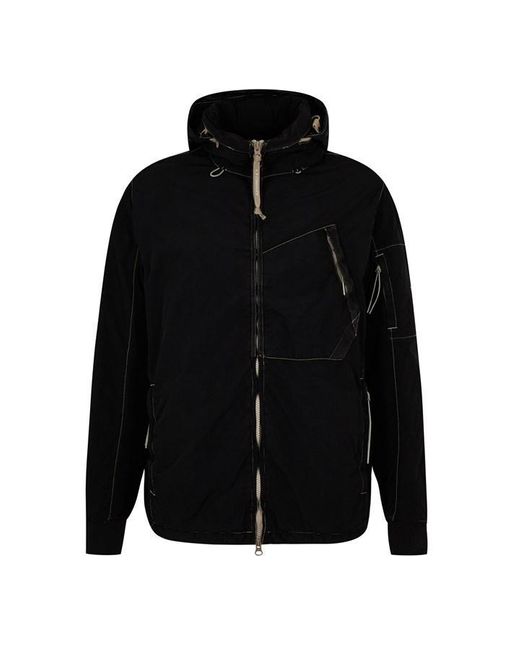 C P Company Black Flatt Nylon Softshell Jacket for men