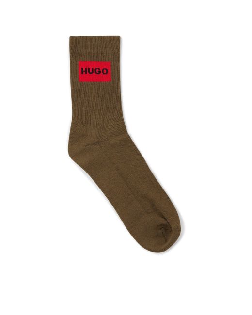 HUGO Brown Rs Ribbed Socks for men