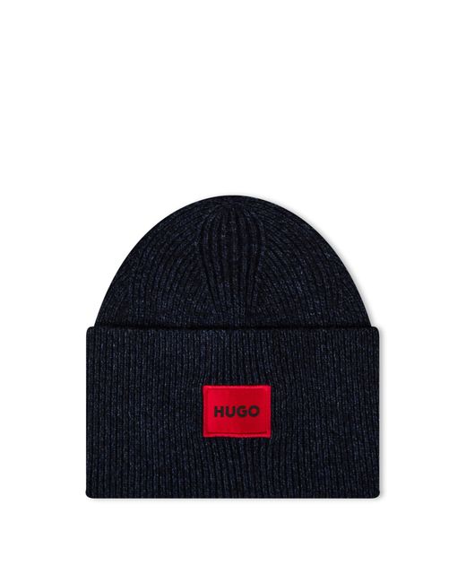 HUGO Blue Xaff 6 Knitted Beanie for men