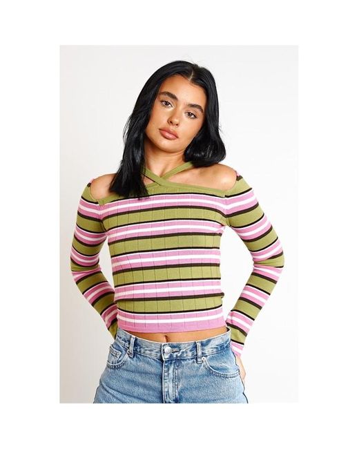 Daisy Street Pink Cold Shoulder Top