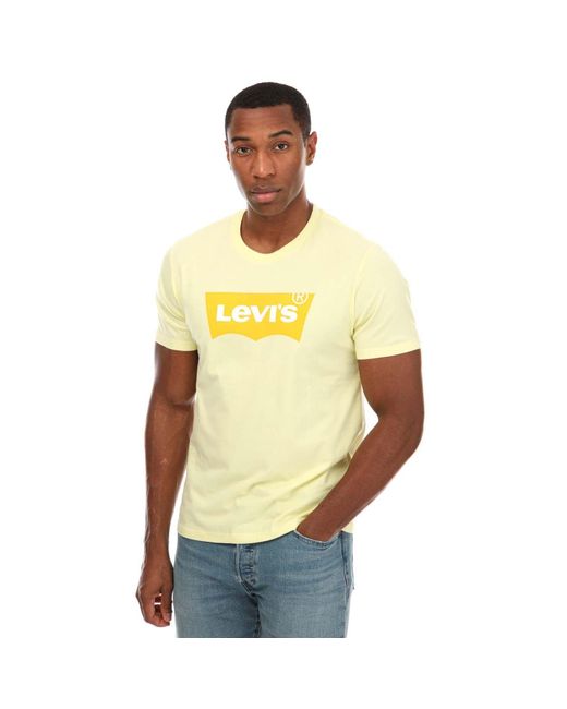 Levi's Yellow Graphic Crew Neck T-shirt for men