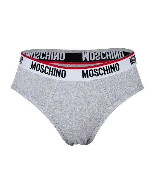 Moschino Gray Logo Briefs for men