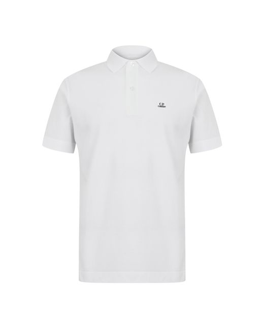 C P Company White Polo Short Sleeve for men