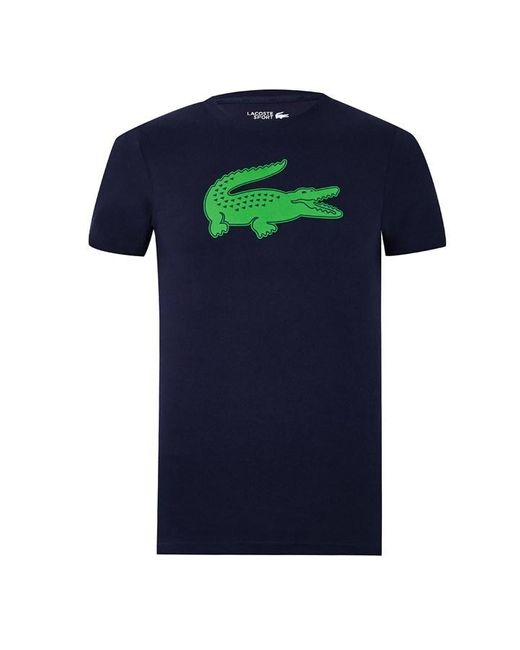 Lacoste Blue Sport 3d Print Crocodile Jersey T-shirt for men