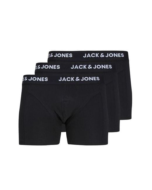 Jack & Jones Black Anthony 3-pack Boxer Trunk for men