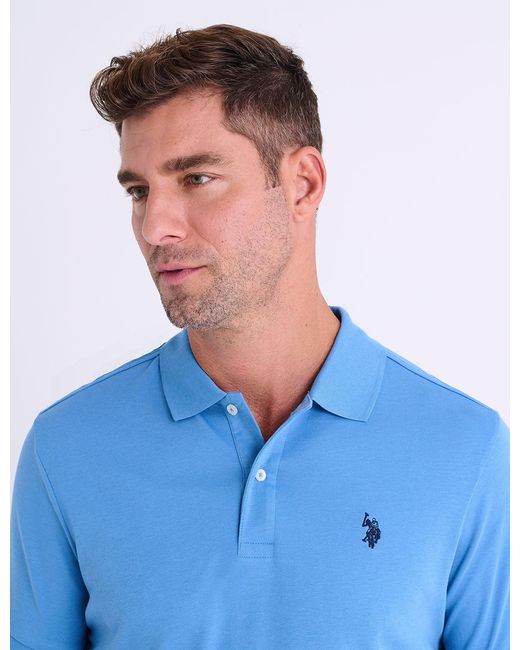 U.S. POLO ASSN. Pink Solid Interlock Polo Shirt for men