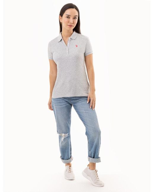 U.S. POLO ASSN. White Solid Interlock Polo Shirt