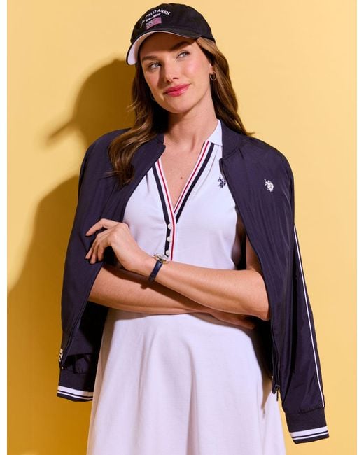 U.S. POLO ASSN. White Solid Bomber Jacket