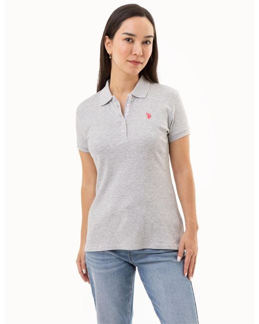 U.S. POLO ASSN. White Solid Interlock Polo Shirt