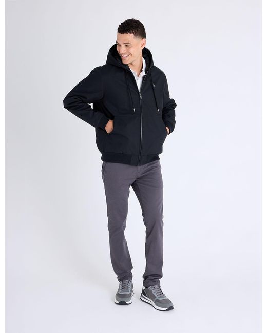 U.S. POLO ASSN. Blue Solid Midweight Hooded Jacket for men