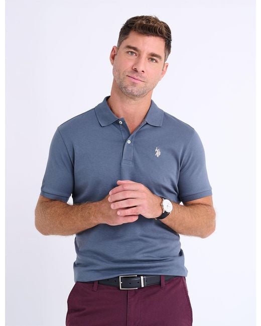 U.S. POLO ASSN. Pink Solid Interlock Polo Shirt for men