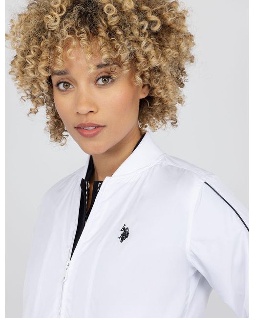 U.S. POLO ASSN. White Solid Bomber Jacket