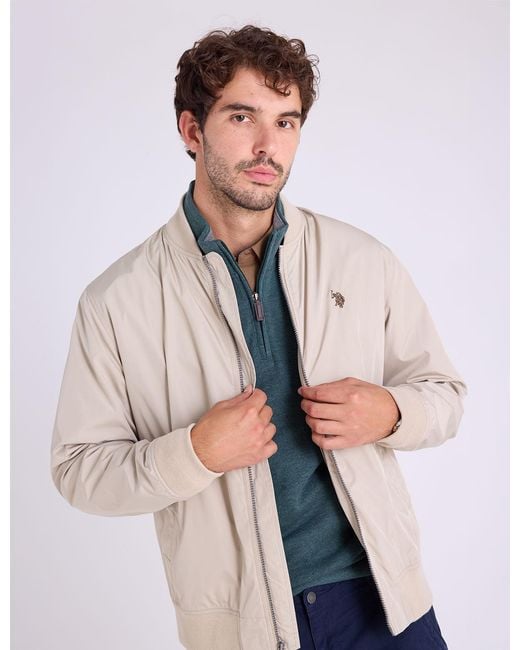 U.S. POLO ASSN. Natural 1/4 Zip Mock Neck Flatback Pullover for men
