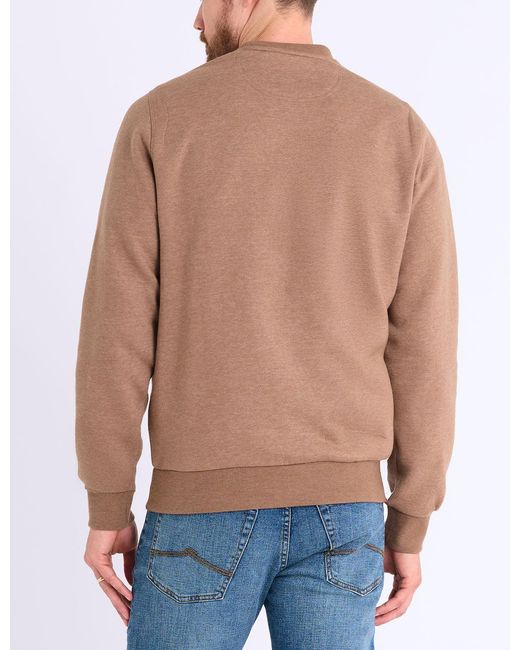 U.S. POLO ASSN. Blue Solid Peached Fleece Crew Neck Pullover for men