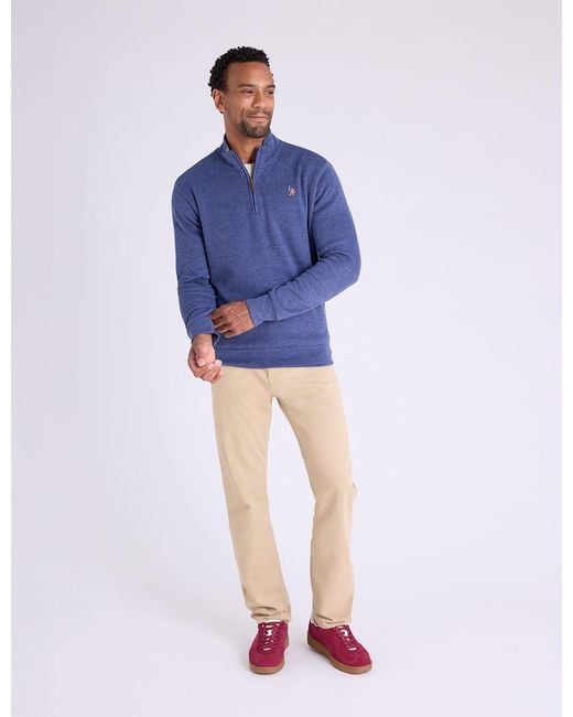 U.S. POLO ASSN. Natural 1/4 Zip Mock Neck Flatback Pullover for men
