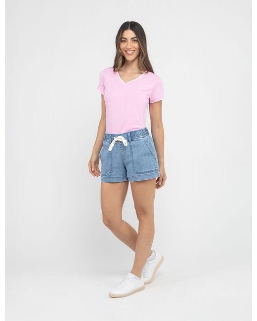 U.S. POLO ASSN. Blue Drawstring Short