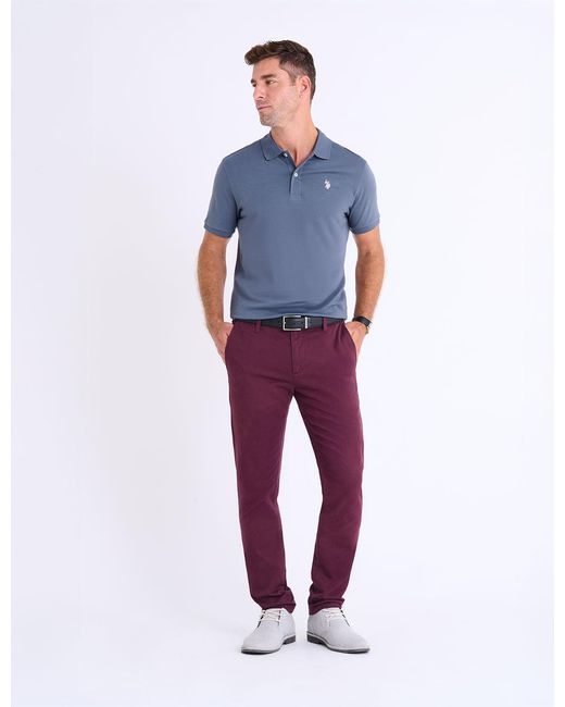 U.S. POLO ASSN. Pink Solid Interlock Polo Shirt for men