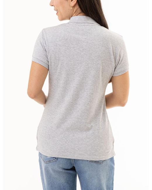 U.S. POLO ASSN. White Solid Interlock Polo Shirt