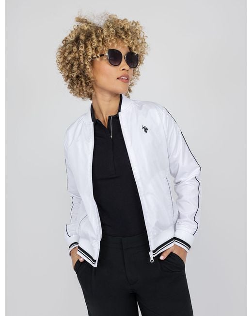 U.S. POLO ASSN. White Solid Bomber Jacket